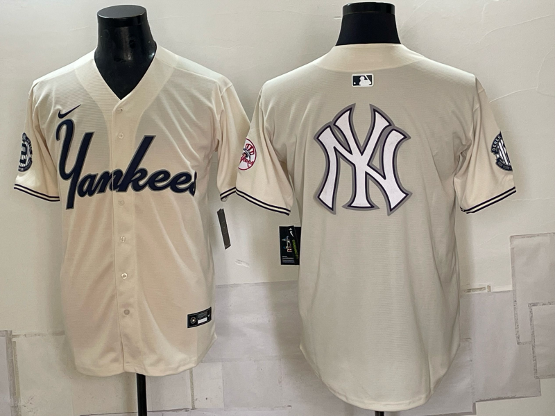 Men 2026 New York Yankees blank cream Nike MLB Jersey 0910004->new york yankees->MLB Jersey